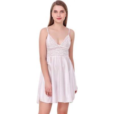 Ladysta Camicia da Notte Babydoll da Donna in Raso Tinta Unita Taglia Unica (S  M L)