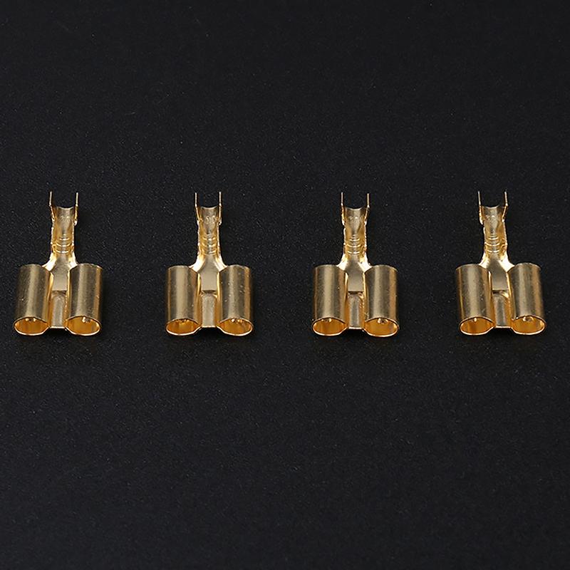 60Pcs Car Electrical Wire Connector Diameter 4Mm Female Male And Case Cold Press Terminal 1In2Out Bullet Crimp Terminal