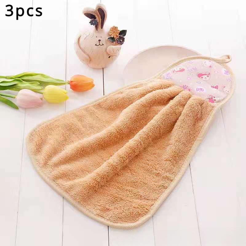 

3 шт. коралловые бархатные салфетки для рук, супервпитывающие, кухонные салфетки, идеальный подарок для домохозяек 3pcs коричневый