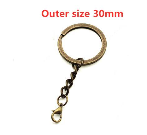10pcs/lot 25 30mm DIY Key Chains Gold Bronze Color Keyring Keychain Short Chain Split Ring Key Rings Jewelry Finding Accessories