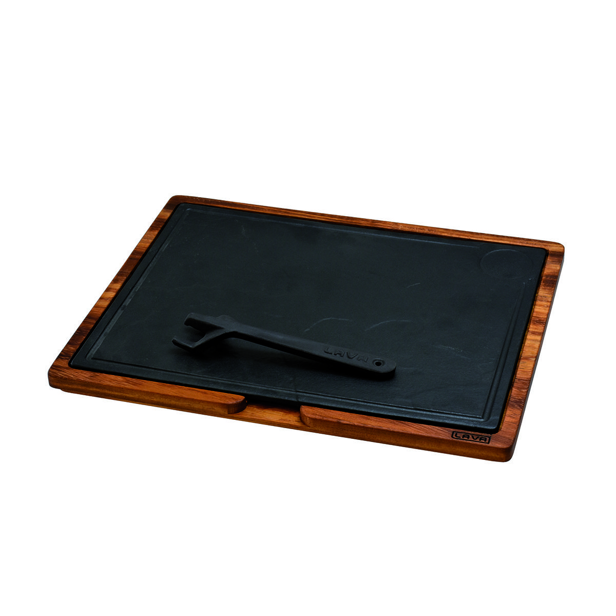 Lava Cast Iron Square Sets With Wooden Serving Platters.  30X30cm.