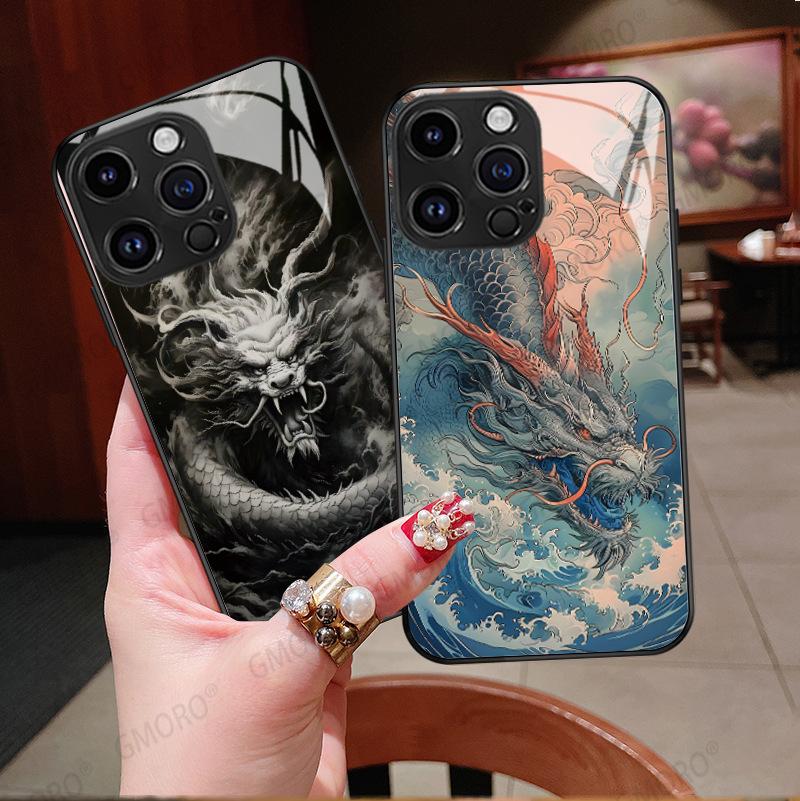 Chiny smok etui na telefon komórkowy apple 17 moda modna marka iphone16 wysokiej klasy szklane etui 12promax etui ochronne