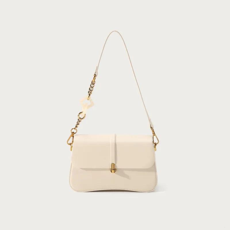 Shoulder bag with flap for women monochromatic casual shoulder crossbody bag