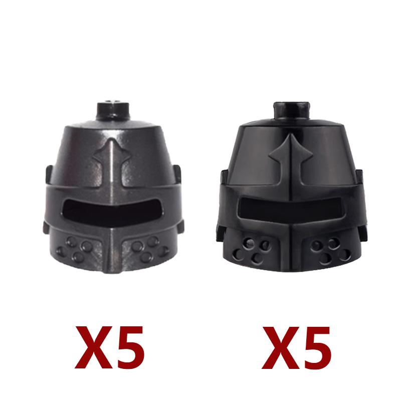 MOC Baustein Mittelalter Ritter Römischer Soldat Zubehör Helm Kopfbedeckung Flammenfeder Schwarzer Adler Schild König Umhang Ziegelstein Spielzeug