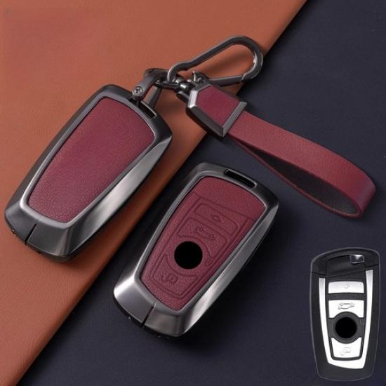 Zinc Alloy Leather Car Key Fob Case Cover For BMW F10 F30 1 2 3 4 5 X2 X3 X4 X5