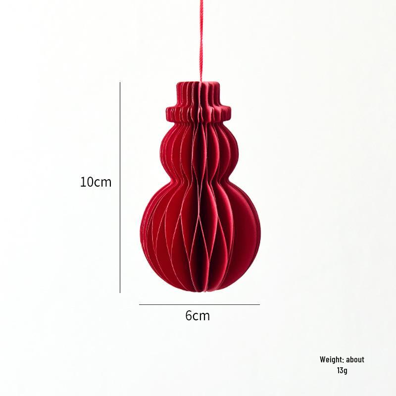 NUCHI Christmas Tree Ornaments: Origami Honeycomb Snowman Ball Pendants