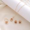 Trendy European & American Jewelry Set: Twisted Knot Necklace, Knotted Earrings & Ring – 3-Piece Fashion Set for Women
