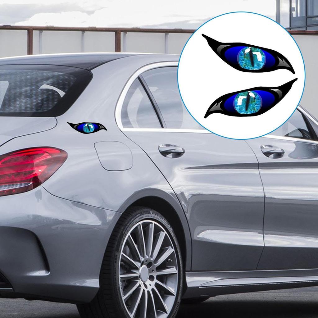 car eye sticker, scary eye reflective decal mirror cover, 2 eyes scary cover sticker