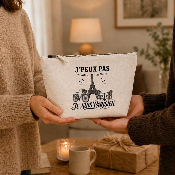Trousse de toilette - PLANETEE - J'peux pas minimaliste - Beige - 100% coton - 3 L