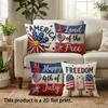 1/4Pcs America-Themed 4Th Of July Happy Freedom Land Of The Free Pillows Sofa Bed Cushion Cover Home Decoration 2D Flat Printing
