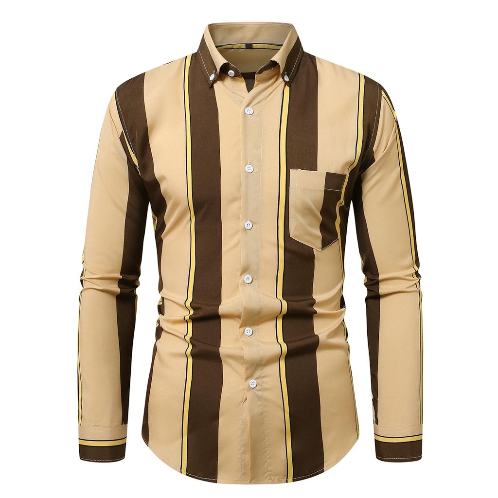 Men Plain Shirts Striped Shirt Men Long Sleeve Shirt Man Korean Popular Shirts Mens Tops Male Luxury Elegant Shirts