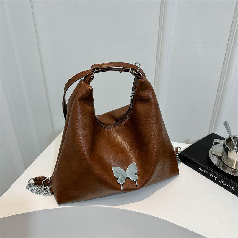 

Casual fashion large-capacity tote bag 2024 spring new popular casual shoulder bag fashion backpack tide коричневий