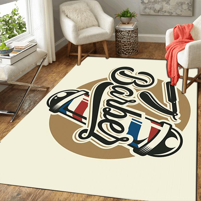 Barber Shop Rug Floor Mat for Living Room or Bedroom Soft and Comfortable Carpet a Gift for Birthday and Holiday.MFF0918408