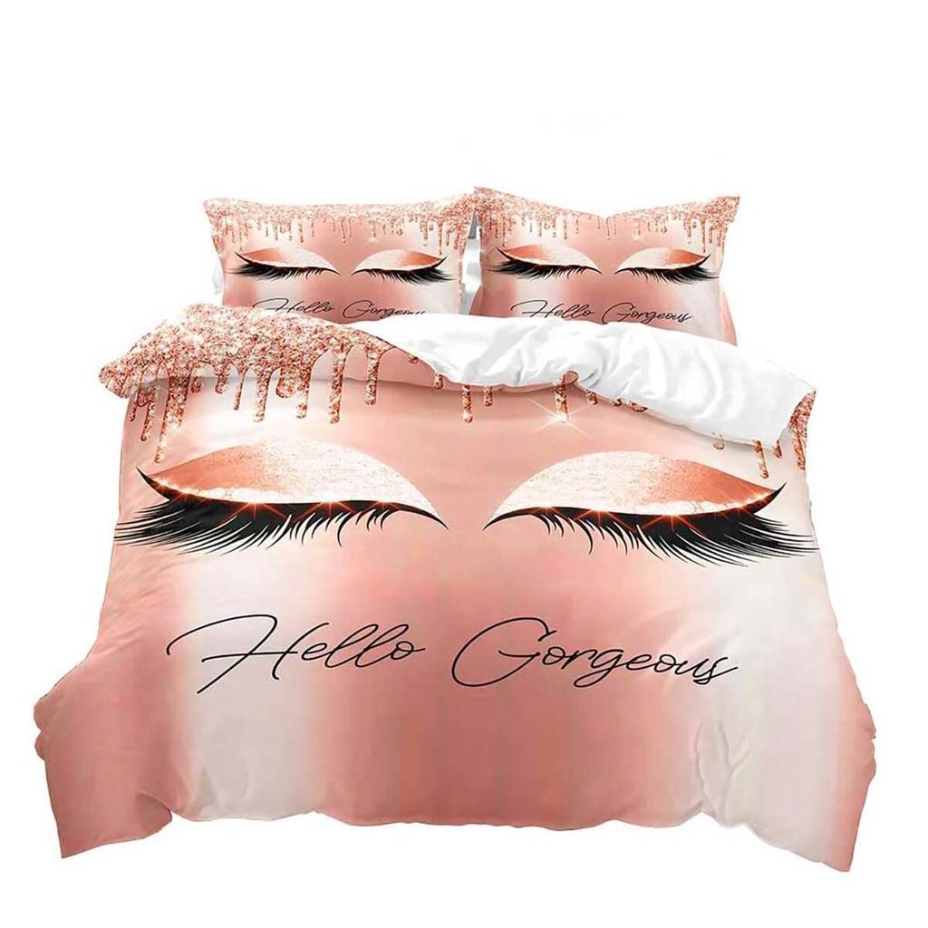 Eyelash Pattern Digital Printing Duvet Cover Set Bedding