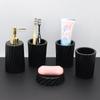 Modern Black and White Striped Ceramic Lotion Bottle Shampoo Pump Dispensing Bottle Rinsing Cup Soap Dishes Bathroom Accessories