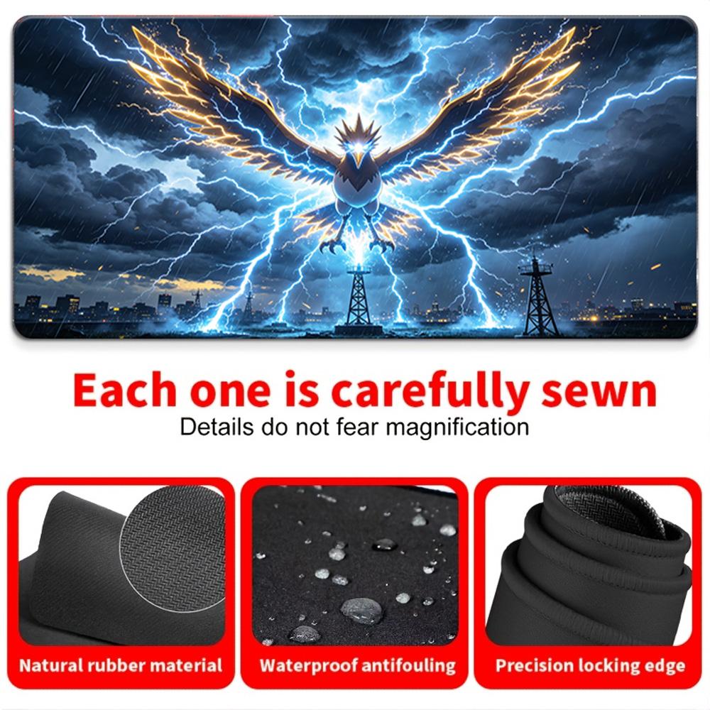 Fiery WaterType vs FireType Pokemon Battle Large Gaming Mouse Pad 30x80x0.2cm