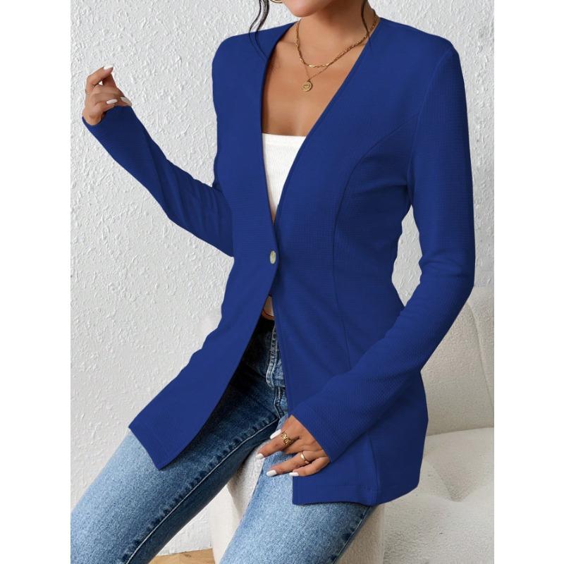 DAFIFY Women's Fashion Casual Solid Color Print Autumn Winter Long Sleeve Jackets & Coats