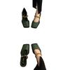 Metal Chain Square Head Retro Loafers Single Women's 2025 New British Versatile Mary Jane Small Leather Shoes Women
