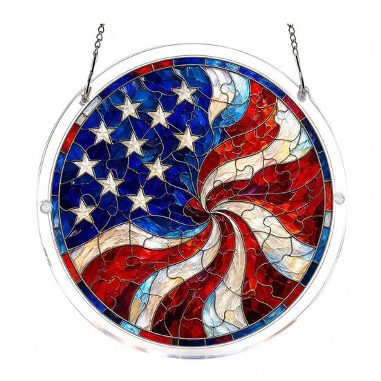 Window Hanging Acrylic Puzzles Suncatcher Stained Glass Style DIY Jigsaw Puzzle Craft F