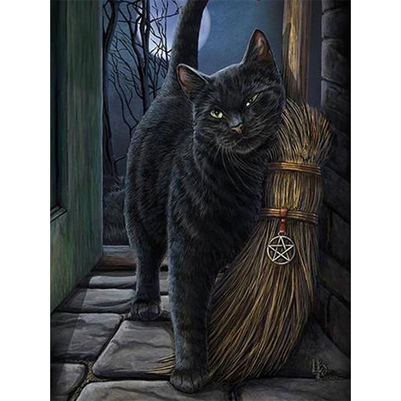

Набір алмазного живопису Кішка, повна кругла алмазна вишивка, тварини, вишивка хрестиком, стразами, мистецтво, хобі, подарунки, прикраса дому Full Round 40x50CM