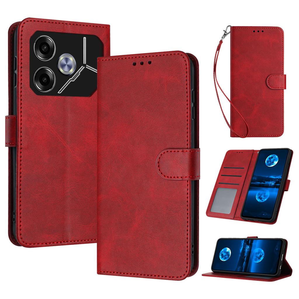 For TECNO Pova 6 5G Case Fall Proof PU Leather Phone Cover with Strap
