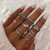 Vintage Distressed Butterfly Snake-shaped Ring Set - Multi-jointed Open-ended Set Ring Set