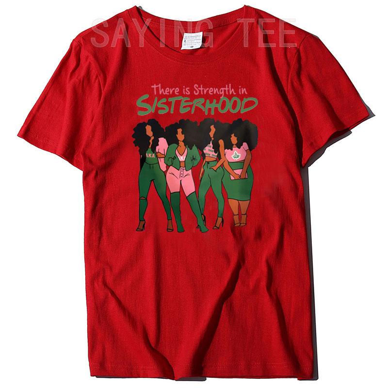 There Is Strength In Sisterhood Black History Melanin Queen T-Shirt African American Sisters Graphic Tee Top Afro Sistas Clothes