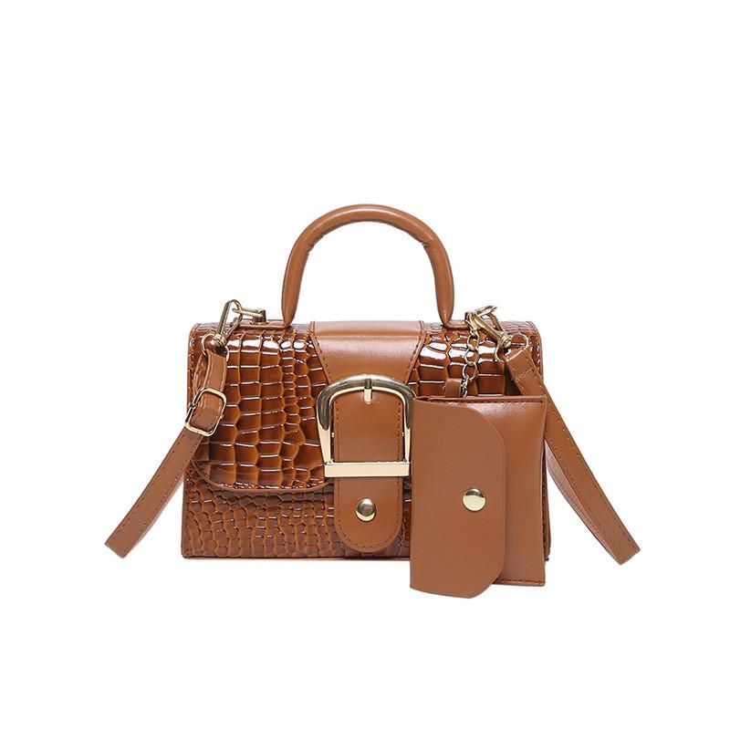 Chic And Versatile Crocodile Texture Handbag For Women With Simple Urban Style