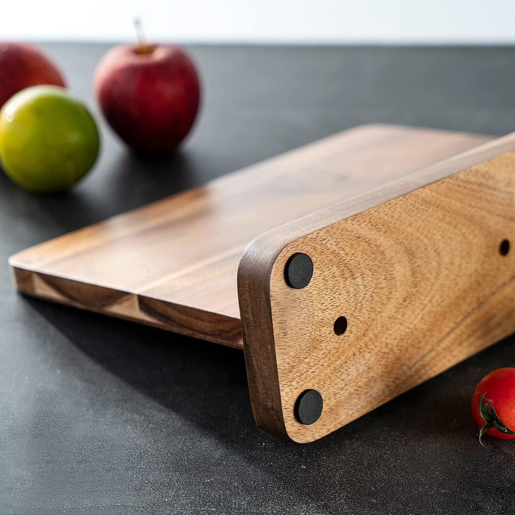 BILL. F Natural Acacia Magnetic Knife Block Kitchen Knife Holder Rack. A Knife Storage Organizer with Strong Magnets, Suitable for Displaying and Stor