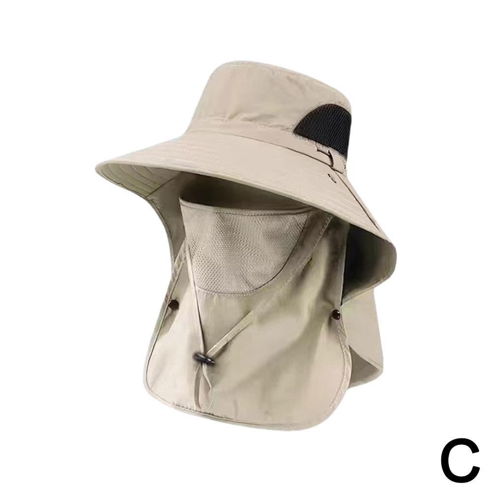 Sunshade Hat Big Eave Hat Mask Fishing Hat Outdoor Work Climbing Hiking Caps Sun Protection Detachable Sun Hat Sports Caps