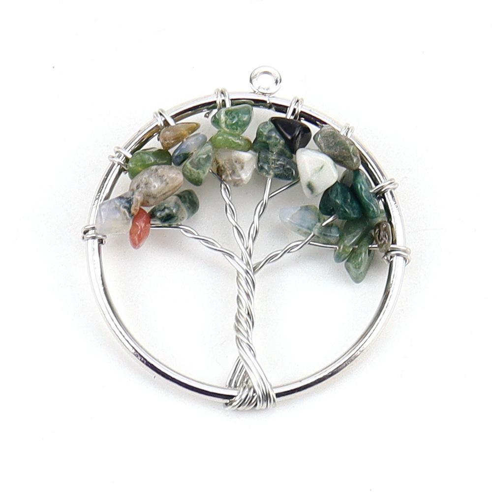 3Cm Tree Of Life Pendant Natural Crystal Gravel Fortune Tree Necklace Accessories N114