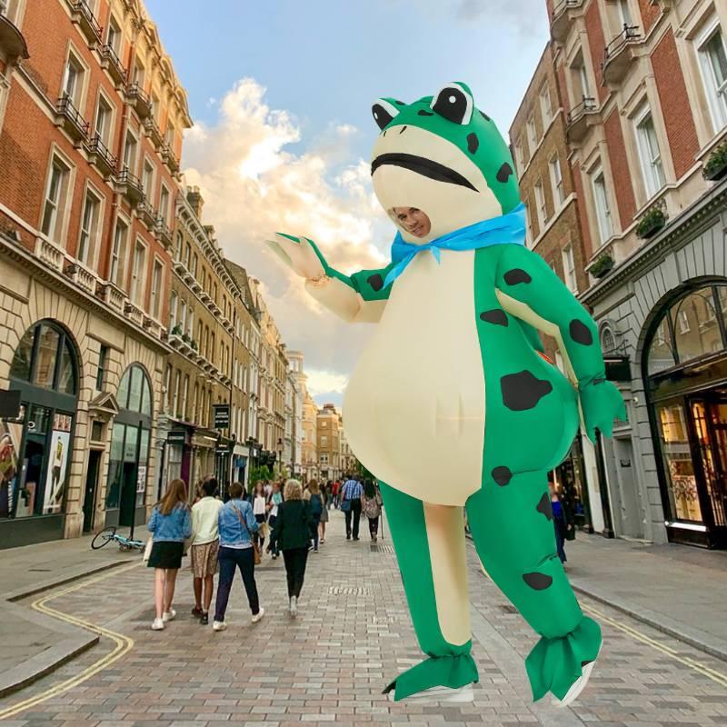 Cartoon Frog Cosplay Inflatable Costume Aldult Halloween Party Dress Up Props