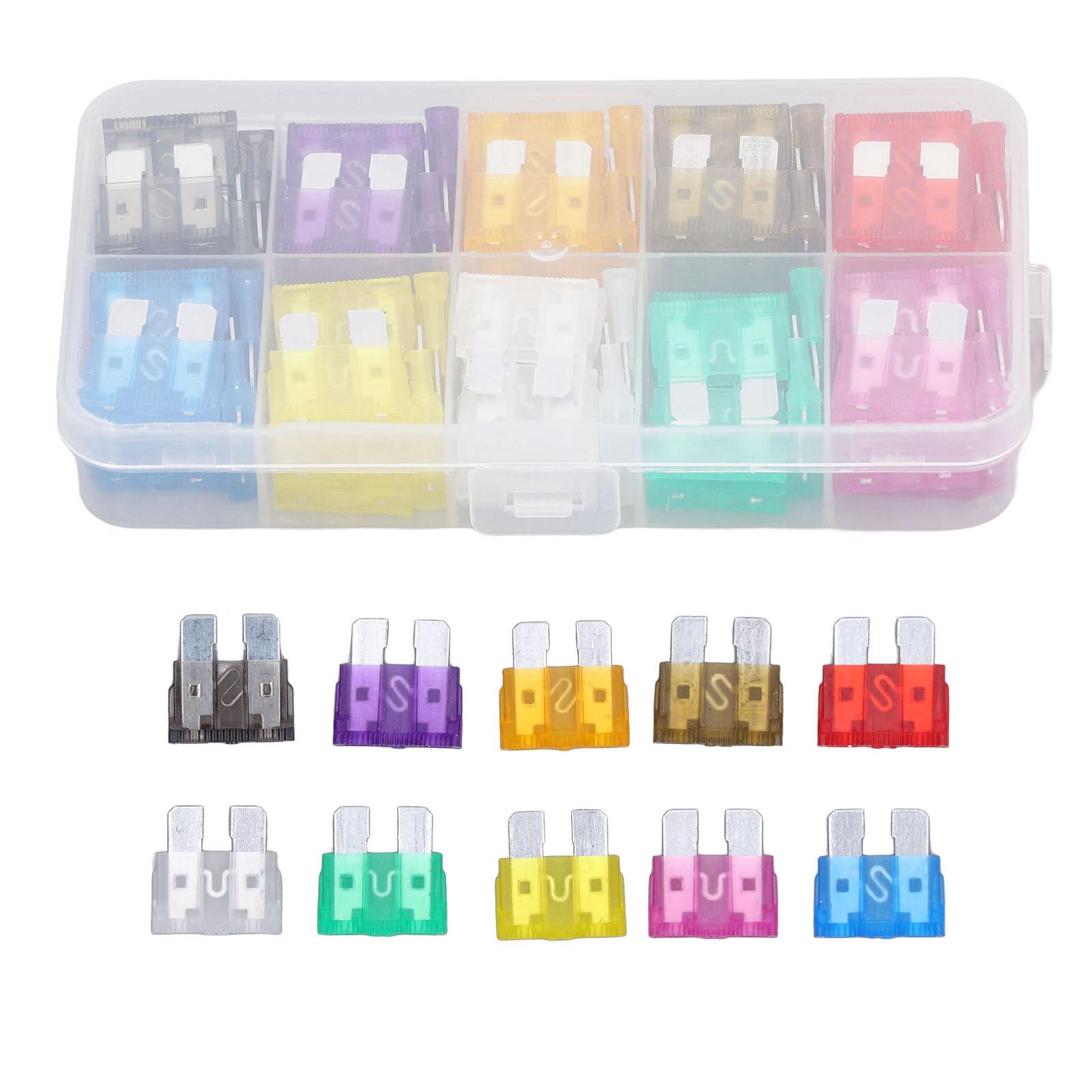 

100 шт. автомобильных предохранителей, средние, 2А35A 10 типов предохранителей набор набор для защиты