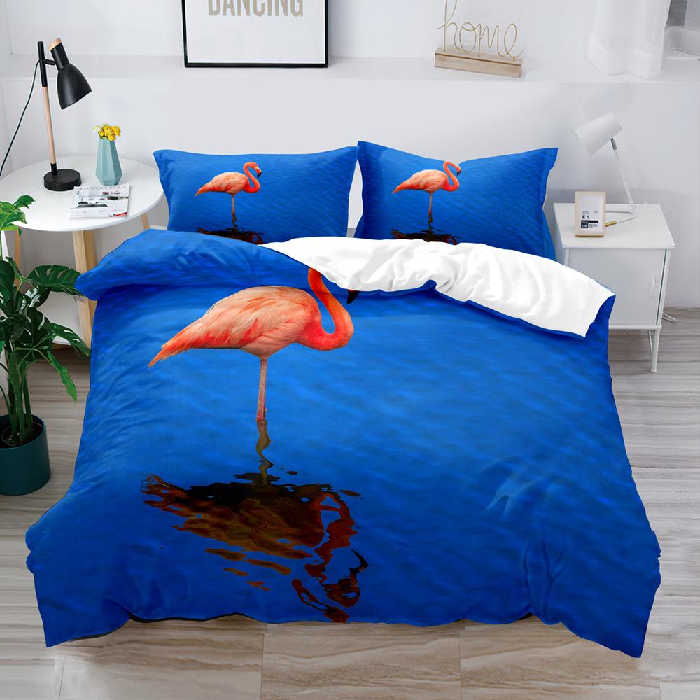 Bird Game Digital Printing Quilt Cover Three-Piece Set
