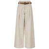 VEROMODA Women's Pleated High-Waist Linen Blend Casual Pants
