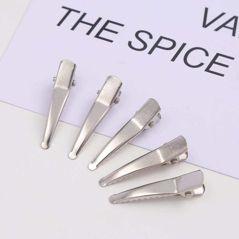 Stylish Silver Duckbill Clip | Handmade Jewelry Accessory | Fishmouth Thin Square Kids' Pointed Hair Clip