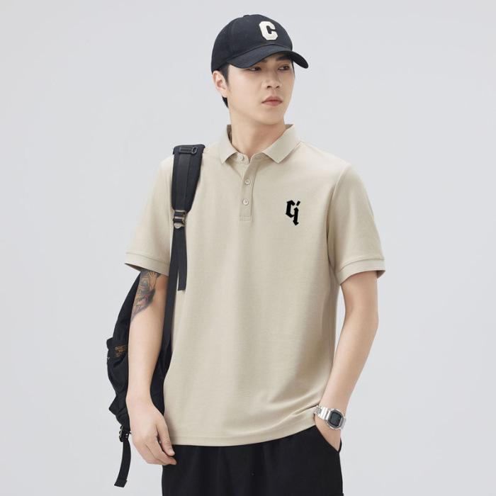 Summer Thin Three-dimensional Silicone Printed Short-sleeved POLO Shirt Men's T-shirt Top