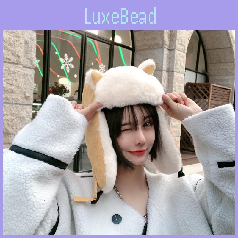 Sweet Cute Winter Warm Plush Lei Feng Hat For Women With Fox Ears Design
