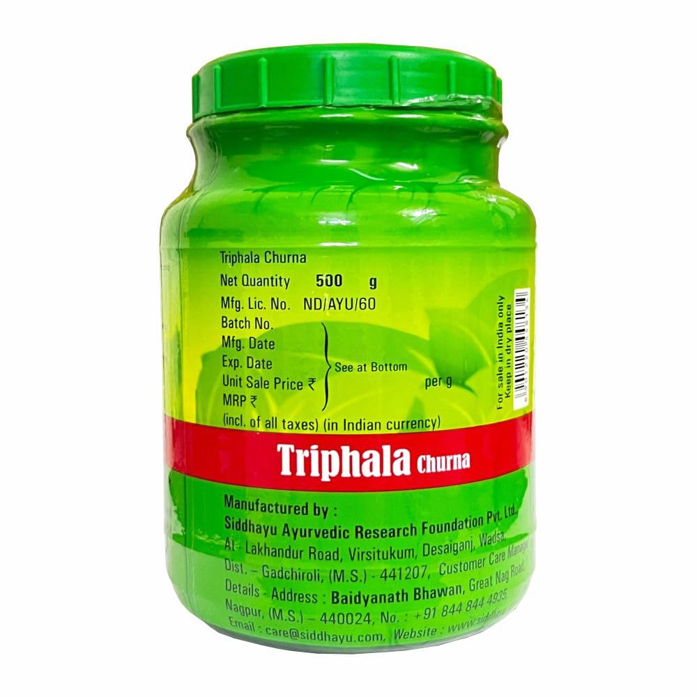 Baidyanath Asli Ayurved Nagpur Triphala Churna 500g Pack For Digestive Health & Natural Detox