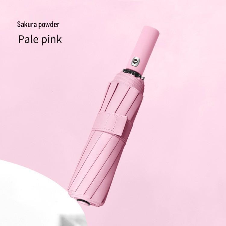 Fully Automatic 10-Rib UV Protection Folding Umbrella - Black Glue Sunscreen for Rain or Shine