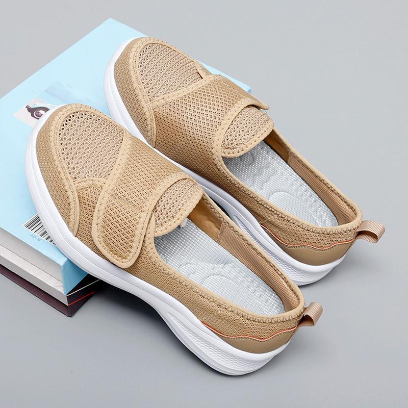Große flache Schuhe, leichte weiche Sohlen 1 Laufschuhe, Klett-Sneaker 2 Jinjiang Schuhe
