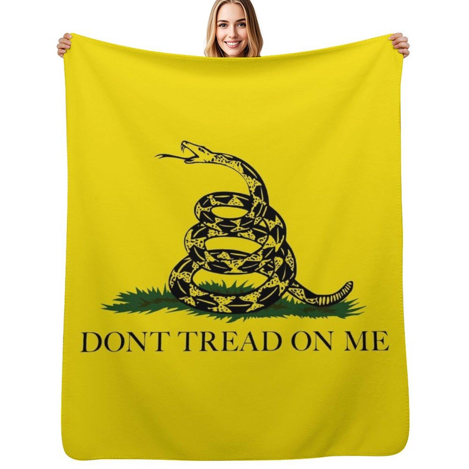 Gadsden Don’t Tread On Me Flag Throw Blanket Soft Home Decor Blanket for Couch Bedroom Size: 75*100cm, Weight: 230 GSM