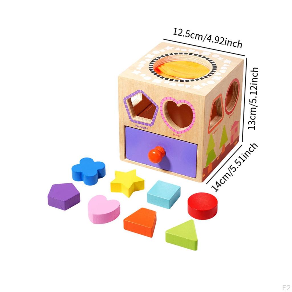 Montessori Shape Matching Toy Educational Baby Activity Cube for Sensory Exploration