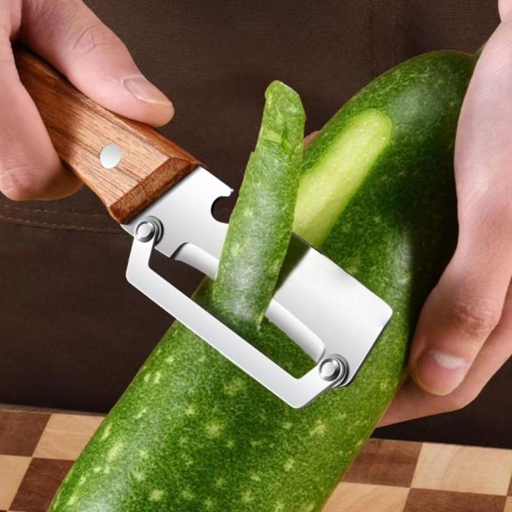 Stainless Steel Fruit Peeler Wooden Handle Paring Knife Planer Sugarcane Household Thick Fruits Vegetables Scraping Tools