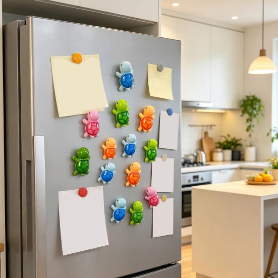 3D Fridge Magnet 5Pcs Mini Resin Turtle Refrigerator Magnet, Colorful Tortoise Kitchen Home Office Locker Decorative Accessories Magnets
