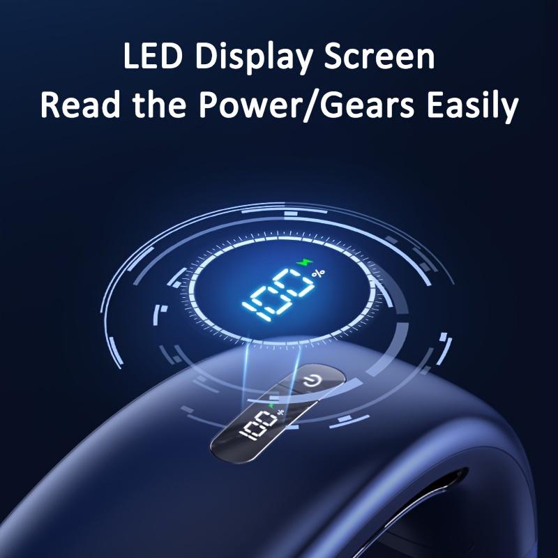 1PC Wearable Neck Fan, Portable Air Conditioner with LED Display Screen, 360° Surrounding Wind, 2400mAh, 5 Gears, Low Noise