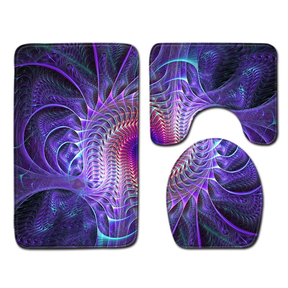 Covor de podea creativ din trei piese pentru toaletă, covor de ușă, covor de baie, covor de ușă moale antiderapant