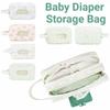 Flower Pattern Baby Diapers Storage Pouch Paper Towel Diaper Handbag  Travel Accessories