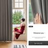 Modern Full Blackout Matcha Green Cotton Linen Curtains for Bedroom, Balcony, and Living Room