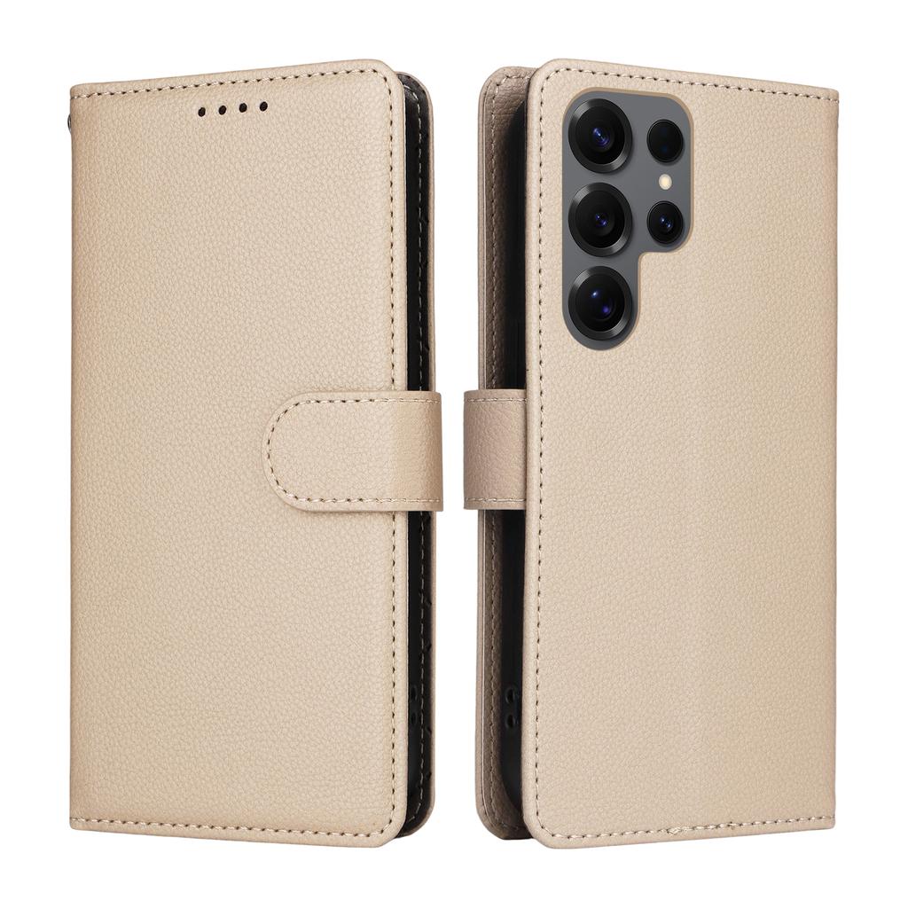 For Samsung Galaxy S25 Ultra Case RFID Blocking 3 Card Slots PU Leather Phone Cover with Wrist Strap